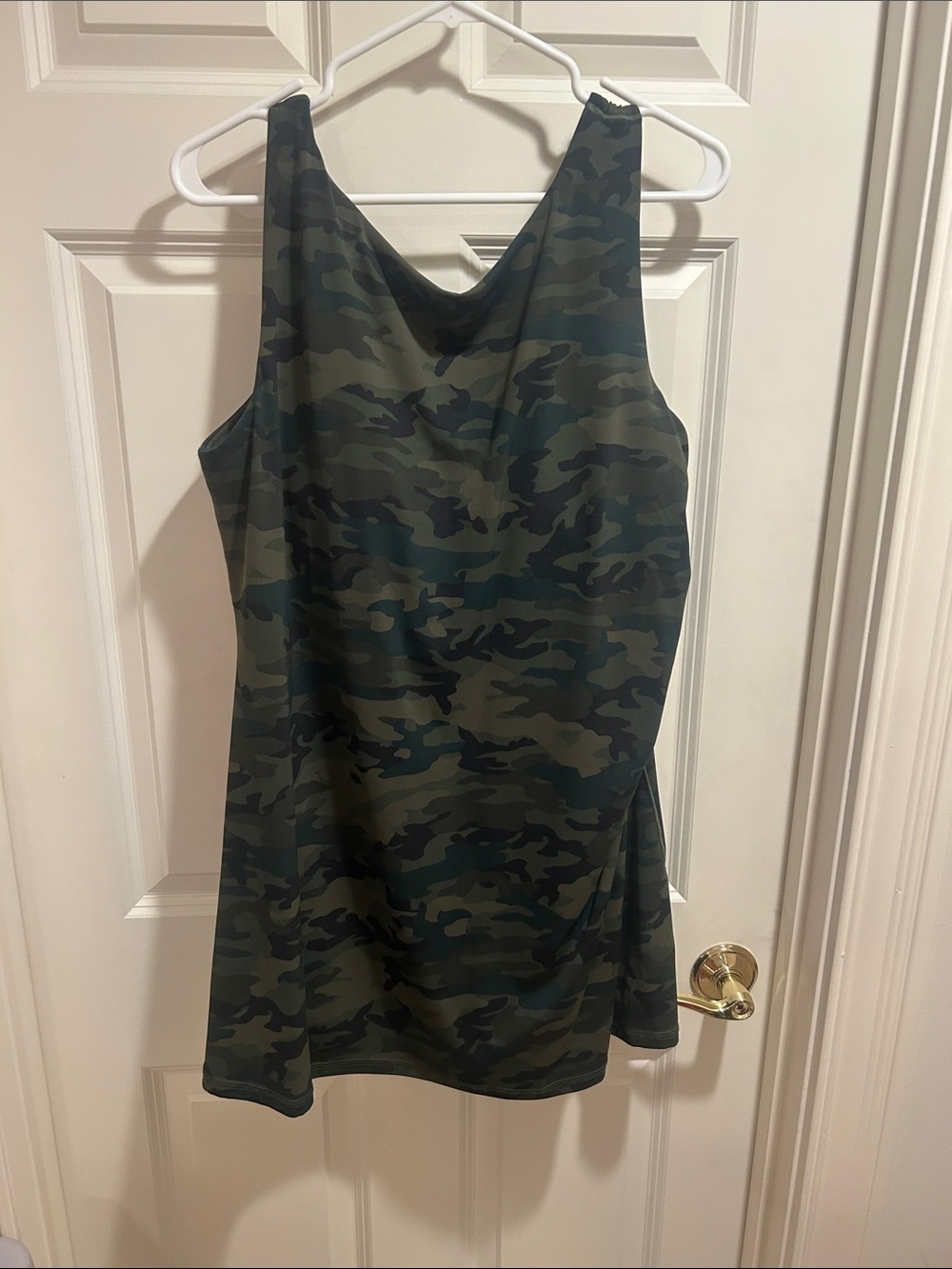 Aerie Camo Tank Dress - Green & Black Camo Print